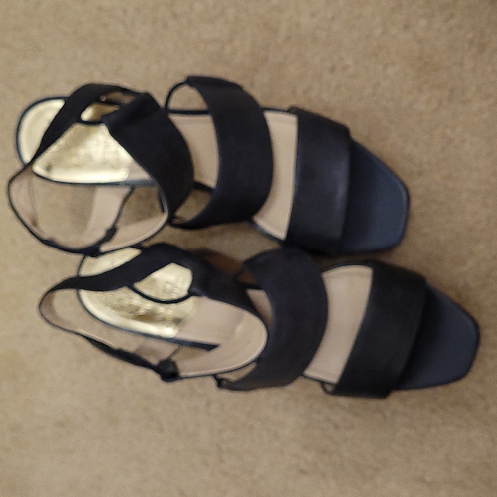 Vince Camuto Niskera Navy Blue Wedge Sandals Sz 7.5